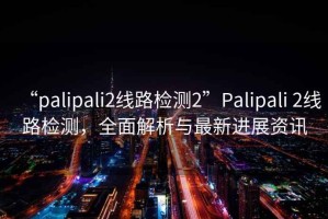 “palipali2線路檢測2”Palipali 2線路檢測，全面解析與最新進展資訊