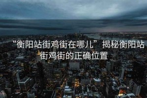 “衡陽站街雞街在哪兒”揭秘衡陽站街雞街的正確位置