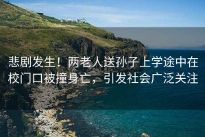 悲劇發(fā)生！兩老人送孫子上學(xué)途中在校門(mén)口被撞身亡，引發(fā)社會(huì)廣泛關(guān)注