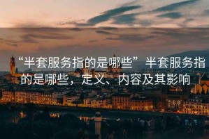 “半套服務(wù)指的是哪些”半套服務(wù)指的是哪些，定義、內(nèi)容及其影響