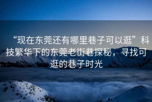 “現在東莞還有哪里巷子可以逛”科技繁華下的東莞老街巷探秘，尋找可逛的巷子時光