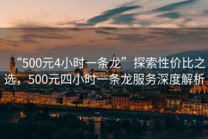 “500元4小時一條龍”探索性價比之選，500元四小時一條龍服務深度解析