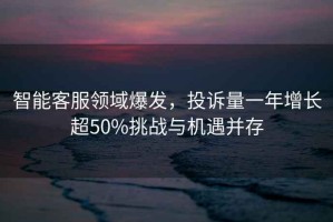 智能客服領域爆發，投訴量一年增長超50%挑戰與機遇并存
