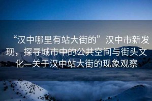 “漢中哪里有站大街的”漢中市新發現，探尋城市中的公共空間與街頭文化—關于漢中站大街的現象觀察