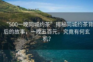 “500一晚同城約茶”揭秘同城約茶背后的故事，一晚五百元，究竟有何玄機？