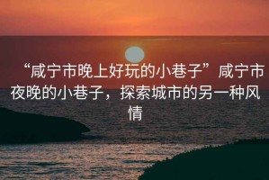 “咸寧市晚上好玩的小巷子”咸寧市夜晚的小巷子，探索城市的另一種風情