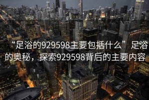 “足浴的929598主要包括什么”足浴的奧秘，探索929598背后的主要內容