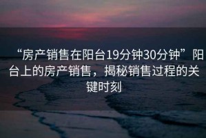 “房產(chǎn)銷售在陽臺(tái)19分鐘30分鐘”陽臺(tái)上的房產(chǎn)銷售，揭秘銷售過程的關(guān)鍵時(shí)刻