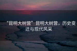 “昆明大樹營”昆明大樹營，歷史變遷與現(xiàn)代風(fēng)采