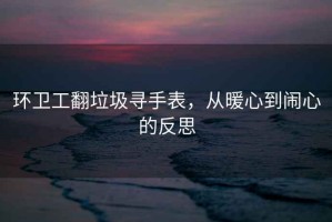 環衛工翻垃圾尋手表，從暖心到鬧心的反思