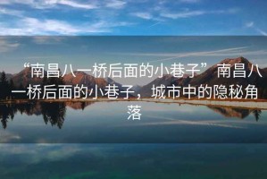 “南昌八一橋后面的小巷子”南昌八一橋后面的小巷子，城市中的隱秘角落