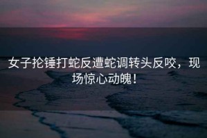 女子掄錘打蛇反遭蛇調轉頭反咬，現場驚心動魄！