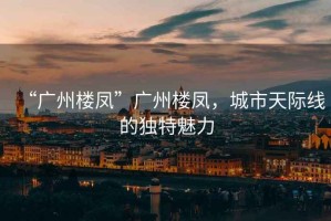 “廣州樓鳳”廣州樓鳳，城市天際線的獨特魅力