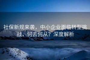 社保新規來襲，中小企業面臨轉型挑戰，何去何從？深度解析