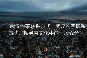 “武漢約茶聯系方式”武漢約茶聯系方式，探尋茶文化中的一段緣分