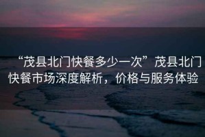 “茂縣北門快餐多少一次”茂縣北門快餐市場深度解析，價格與服務(wù)體驗