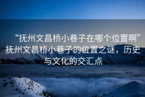 “撫州文昌橋小巷子在哪個位置啊”撫州文昌橋小巷子的位置之謎，歷史與文化的交匯點