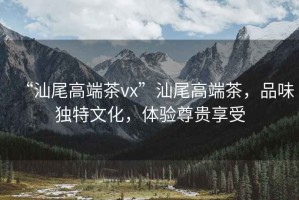 “汕尾高端茶vx”汕尾高端茶，品味獨(dú)特文化，體驗(yàn)尊貴享受