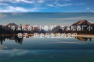 “岑溪松香廠小巷子”岑溪松香廠小巷子，歷史與生活的交織