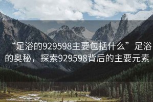 “足浴的929598主要包括什么”足浴的奧秘，探索929598背后的主要元素