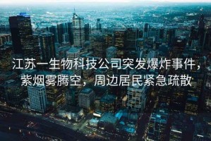 江蘇一生物科技公司突發爆炸事件，紫煙霧騰空，周邊居民緊急疏散