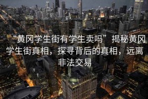 “黃岡學生街有學生賣嗎”揭秘黃岡學生街真相，探尋背后的真相，遠離非法交易