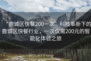 “鹿城區快餐200一次”科技革新下的鹿城區快餐行業，一次僅需200元的智能化體驗之旅