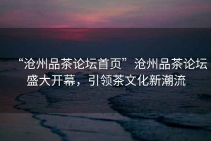 “滄州品茶論壇首頁”滄州品茶論壇盛大開幕，引領茶文化新潮流