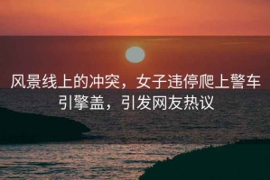 風景線上的沖突，女子違停爬上警車引擎蓋，引發網友熱議
