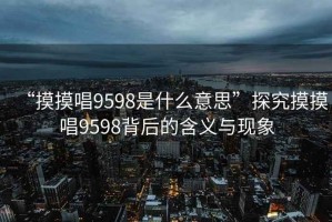 “摸摸唱9598是什么意思”探究摸摸唱9598背后的含義與現象