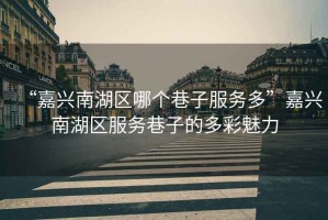 “嘉興南湖區(qū)哪個巷子服務多”嘉興南湖區(qū)服務巷子的多彩魅力