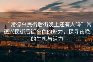 “常德興民街后街晚上還有人嗎”常德興民街后街夜色的魅力，探尋夜晚的生機與活力