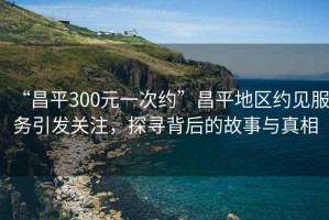 “昌平300元一次約”昌平地區約見服務引發關注，探尋背后的故事與真相