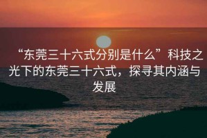 “東莞三十六式分別是什么”科技之光下的東莞三十六式，探尋其內涵與發展