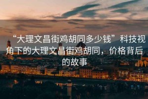 “大理文昌街雞胡同多少錢”科技視角下的大理文昌街雞胡同，價格背后的故事