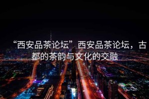 “西安品茶論壇”西安品茶論壇，古都的茶韻與文化的交融