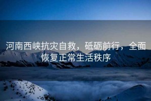 河南西峽抗災(zāi)自救，砥礪前行，全面恢復(fù)正常生活秩序