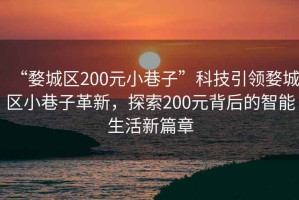 “婺城區(qū)200元小巷子”科技引領(lǐng)婺城區(qū)小巷子革新，探索200元背后的智能生活新篇章