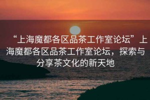 “上海魔都各區品茶工作室論壇”上海魔都各區品茶工作室論壇，探索與分享茶文化的新天地