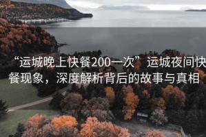 “運城晚上快餐200一次”運城夜間快餐現象，深度解析背后的故事與真相