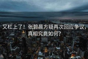 又杠上了！張碧晨方疑再次回應(yīng)爭(zhēng)議，真相究竟如何？