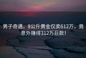 男子奇遇，8公斤黃金僅賣612萬，竟意外賺得312萬巨款！