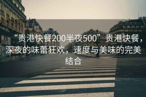 “貴港快餐200半夜500”貴港快餐，深夜的味蕾狂歡，速度與美味的完美結合