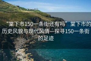 “棠下市150一條街還有嗎”棠下市的歷史風貌與現代風情—探尋150一條街的足跡