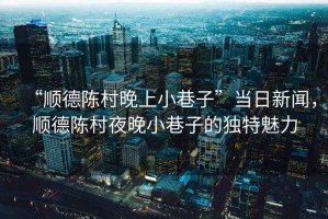 “順德陳村晚上小巷子”當日新聞，順德陳村夜晚小巷子的獨特魅力