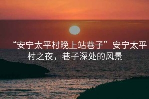 “安寧太平村晚上站巷子”安寧太平村之夜，巷子深處的風景