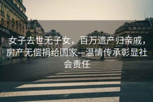 女子去世無子女，百萬遺產(chǎn)歸親戚，房產(chǎn)無償捐給國家—溫情傳承彰顯社會(huì)責(zé)任