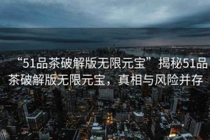 “51品茶破解版無限元寶”揭秘51品茶破解版無限元寶，真相與風險并存