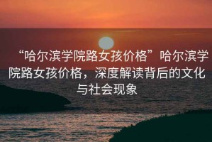 “哈爾濱學院路女孩價格”哈爾濱學院路女孩價格，深度解讀背后的文化與社會現象