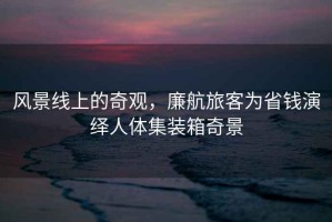 風(fēng)景線上的奇觀，廉航旅客為省錢演繹人體集裝箱奇景
